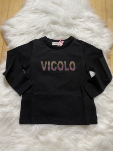 Maglia Bambina Vicolo Girl in cotone con stampa Vicolo in strass Anni 4, 8, 10