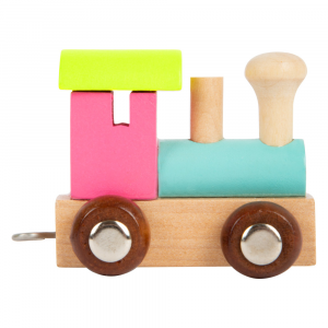 Locomotiva colorata trenino lettere in legno gioco per bambini