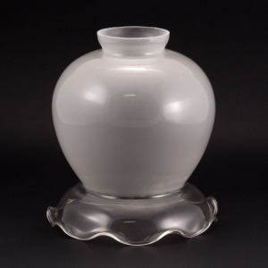 Tazza diffusore campana in vetro di Murano Ø15 cm H17 corpo satinato e bordo cristallo lucido.