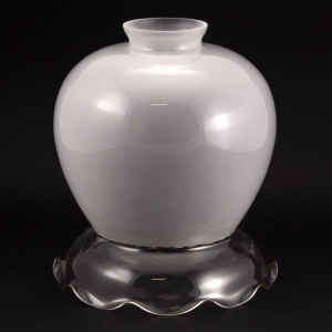 Tazza diffusore campana in vetro di Murano Ø17 cm H20 corpo satinato e bordo cristallo lucido.