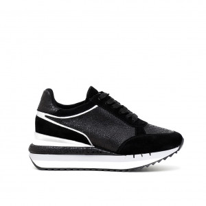 Sneaker platform nera con zeppa CAFéNOIR