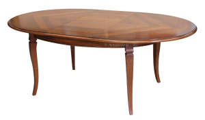 LOW PRICE! - Inlaid oval table for dining room 160-210 cm