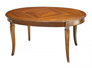LOW PRICE! - Inlaid oval table for dining room 160-210 cm