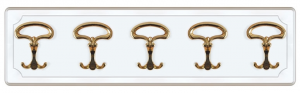 LOW PRICE! - Lacquered hat and coat rack 5 hooks