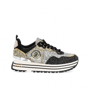 Sneakers platform glitter all over nere/oro/argento Liu Jo