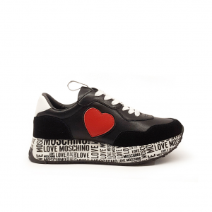 Sneakers nere con fondo logato Love Moschino