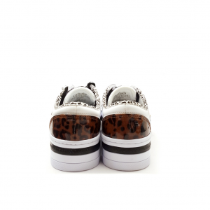 Sneakers platform bianche/animalier Guess