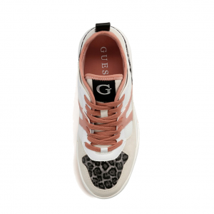 Sneakers bianche/cipria/animalier Guess