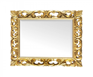 Espejo rectangular tallado pan de oro o plata