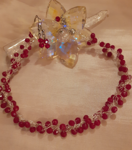 Red necklace and earrings 