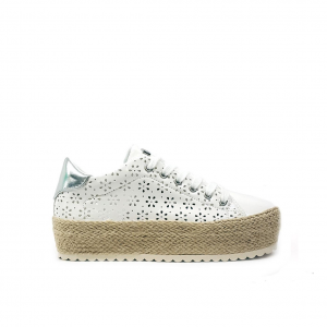 Sneakers bianche con zeppa corda Guess