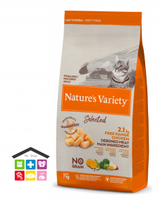 NATURE'S VARIETY Selected Gatto adulto Sterilizzato con pollo allevato all'aperto, senza cereali e senza ossa 1,250kg