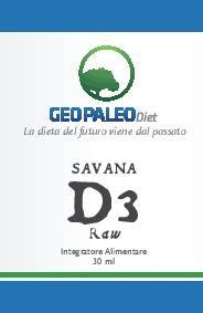 SCORTA 30pz Savana D3 Raw - VITAMINA D - 240.000 UI a flacone in Olio Extravergine di Oliva BIO
