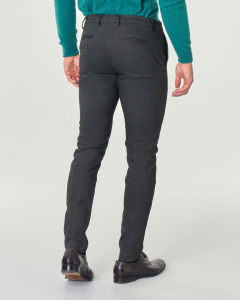 Pantalone grigio antracite micro armatura in cotone stretch