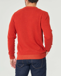 Maglia arancione girocollo in misto lana e cachemire