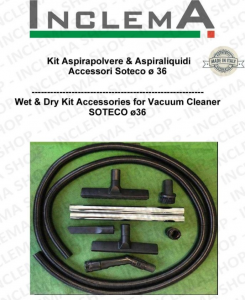 KIT Tuyau Flexible et accessoires ø36 pour Aspirateur & Aspiraliquidi DERBY SOTECO