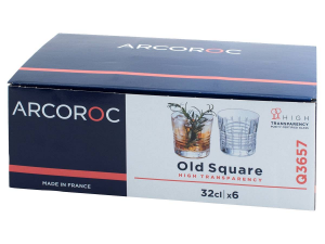 Arc Oldsquare Set 6 Bicchieri, Vetro,  32cl