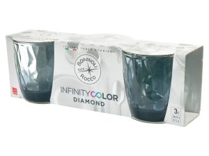 Bicchiere In Vetro Diamond Blu' Cl30