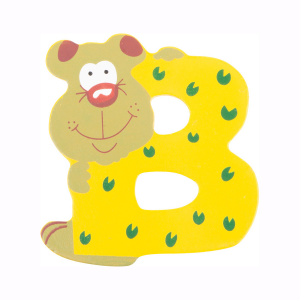 Lettera decorativa colorata in legno nomi bambini Animali B