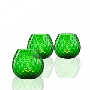 3 Pieces Set of Macramè Candle Holde+C6r Pine Green