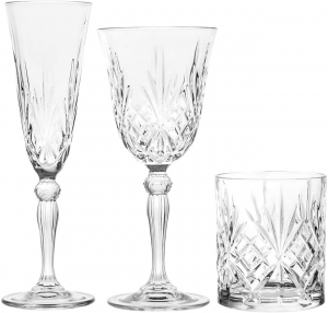 Set di 18 bicchieri in cristallo Melodia Rcr
