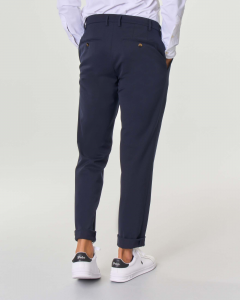 Pantalone chino blu in tessuto tecnico hyper comfort di lana