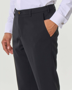 Pantalone chino nero in tessuto tecnico hyper comfort di lana
