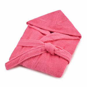 Girl's bathrobe with terry cloth cap BASSETTI UNIMAGIC pink