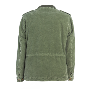 Giubbotto Baracuta tipo Field Jacket in velluto millerighe ci colore Verde Salvia