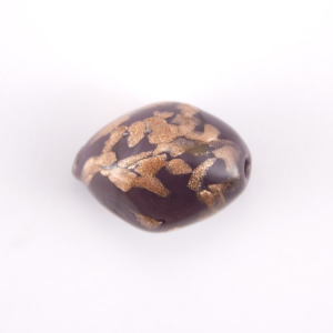 Perla di Murano grande formato poliedrico 28 mm ametista con avventurina