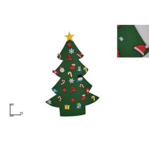 Albero natalizio in feltro 95 cm con decorazioni applicabili