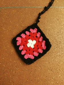 Crochet granny pendant
