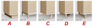 Aparador blanco con detalles de madera - 4 puertas