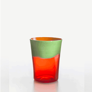 Water Glass Dandy Pea Green Orange