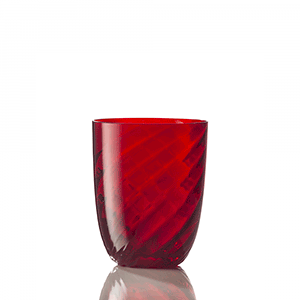 Water Glass Optic Twisted Red