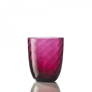 Water Glass Optic Twisted Ruby Red