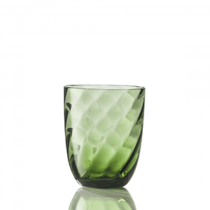 Water Glass Optic Twisted Green Soraya