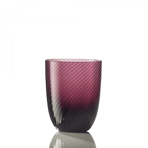 Water Glass Idra Twisted Striped Violet