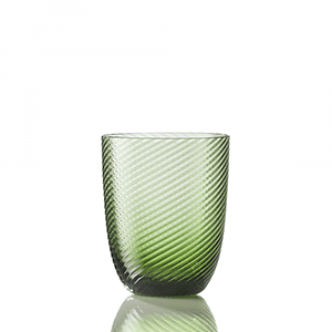Water Glass Idra Twisted Striped Green Soraya