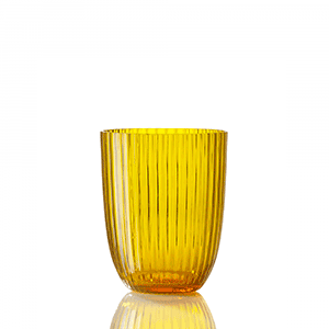 Water Glass Idra Striped Yellow