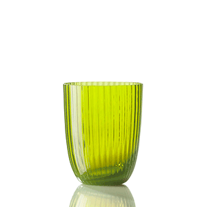Water Glass Idra Striped Acid Green