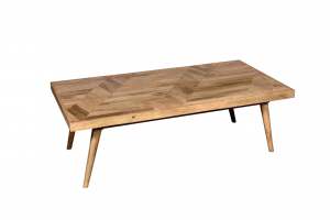 Parketry - Tavolo da caffè in legno massello di mango con piedi obliqui: misure cm 137 x 71 x 45 h