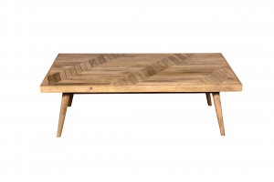 Parketry - Tavolo da caffè in legno massello di mango con piedi obliqui: misure cm 137 x 71 x 45 h