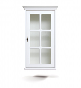 Mueble vitrina laqueada de pared con 1 puerta