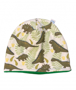 Set Dinosauri cappello + paracollo in cotone/ciniglia
