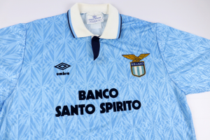 1991-92 Lazio Maglia Umbro Banco Santo Spirito XL (Top)