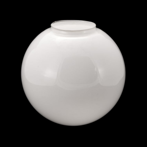 Sfera in vetro Ø20 cm bianco lucido. Foro Ø80 mm.