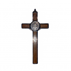 Metal Crucifix with Rosewood insert