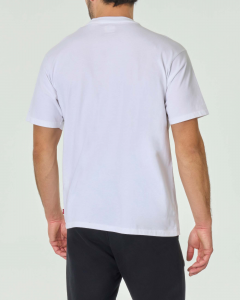 T-shirt bianca mezza manica con logo scritta piccola ricamata sul petto
