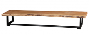 Flint - Mensola attaccapanni in legno massello di acacia e struttura in metallo, color naturale e nero. Misure: 102 x 18 x 16 h